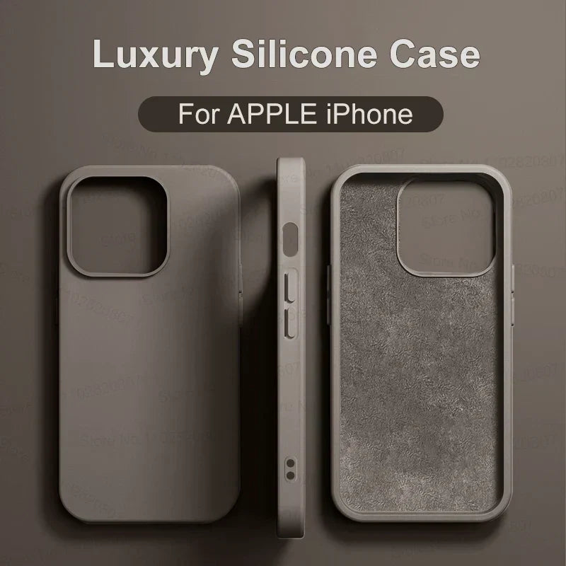 Luxury Shockproof Case For Apple iPhone 11 12 13 14 15 16 17 Pro Max 17 Air Plus Liquid Silicone Cases Cover Phone Accessories